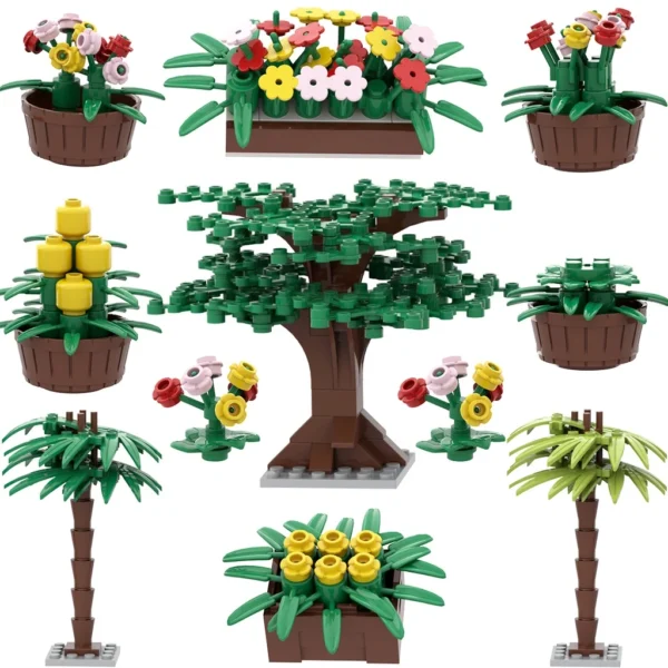 Plant Garden Building Blocks Compatible Classic Brick Toys Gifts Flower Accessories Parts