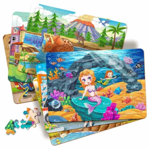 60 pieces wood kid mini jigsaw puzzle