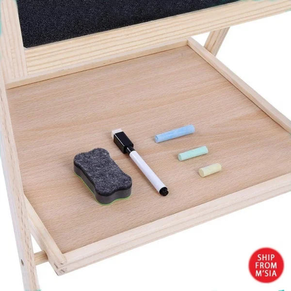 701b4220a5ed2348a91146d2c49526d1.webp Wooden 2In1 Adjustable Black And White Board Double Sided Writing Board Toy Early Leaning Best Gift For Children
