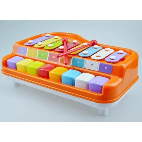 2 in 1 Musialcal Xylophone Piano 8 Key Multicolored Scales Toy For Kids Piano Mainan Budak Perempuan Lelaki