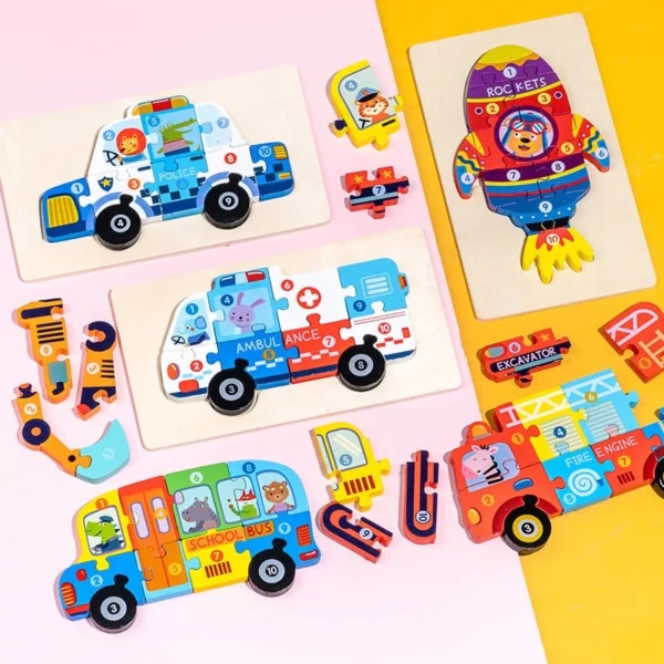 Early educational learning toy wood kid puzzle