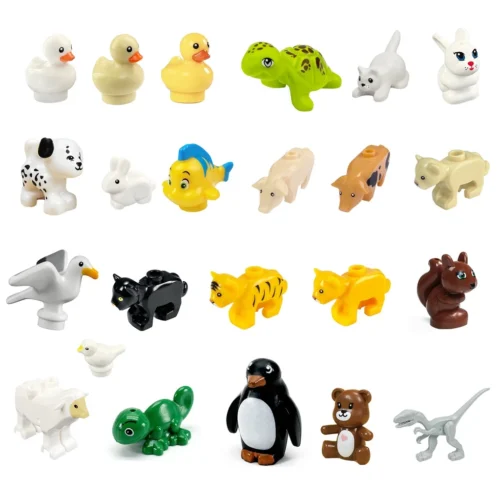8ad385d4e1301282385a2eff085cc091.webp Classic Animal Building Blocks Toys Brick Collections Kids Present Forest Simulation Pig Dinosaur Lion Bunny
