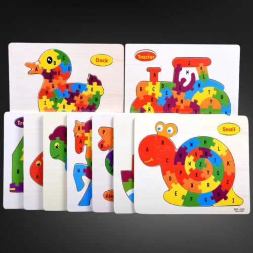 Kid toy wooden puzzle 26 alphabets educational game