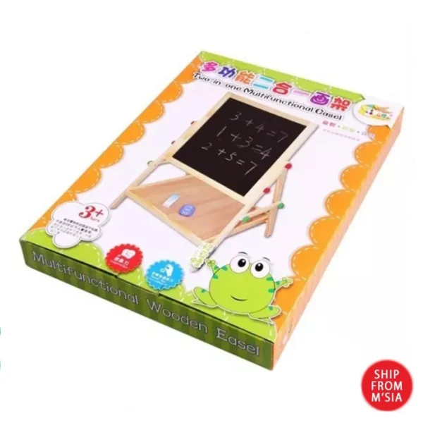 a229d86463f30b942538ea48e25ff795.webp Wooden 2In1 Adjustable Black And White Board Double Sided Writing Board Toy Early Leaning Best Gift For Children