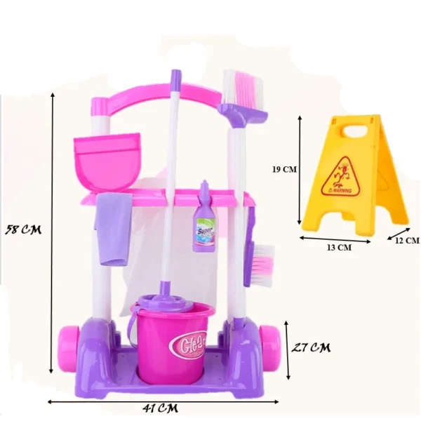 Simulate Cleaning Trolley Toy Play Set For Kid Little Helper Cleaner Pretend Play Toy For Kids Girls Mainan Budak