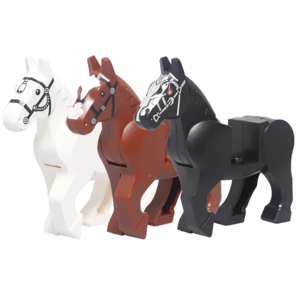 3PCS lot Horse MOC Building Blocks Toys Kids Collection Souvenir Gift Pretend Play Decoration Boy Girl City
