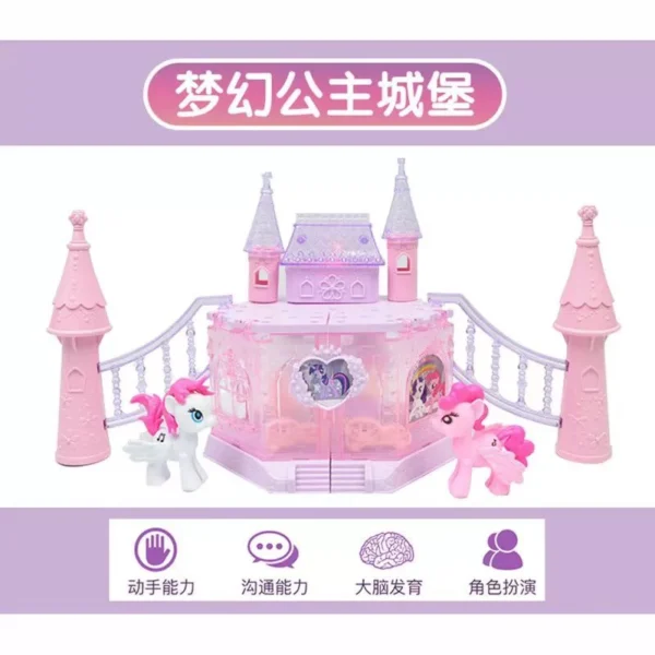 Girl Dream Castle With Pony Doll Toy For Kid Pretend Play With Light Music Gift For Kids Mainan budak Perempuan