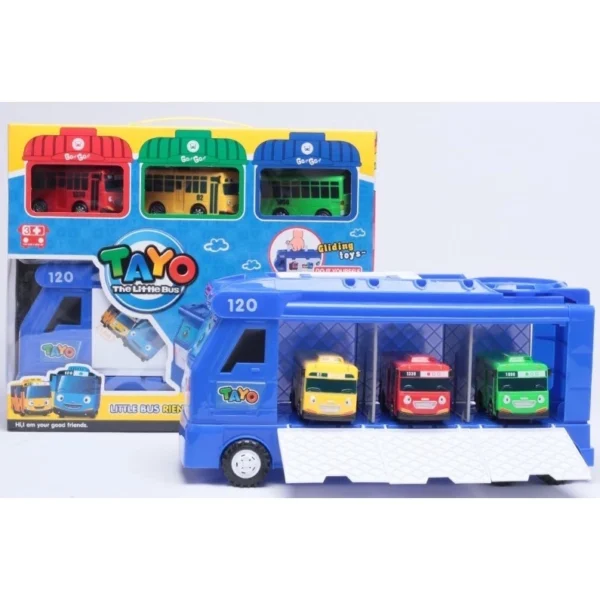 Little Bus Big Garage Pull Back Bus Toy Play Set For Kid Vechiles Toys Kids Best Birthday Gift Mainan Budak