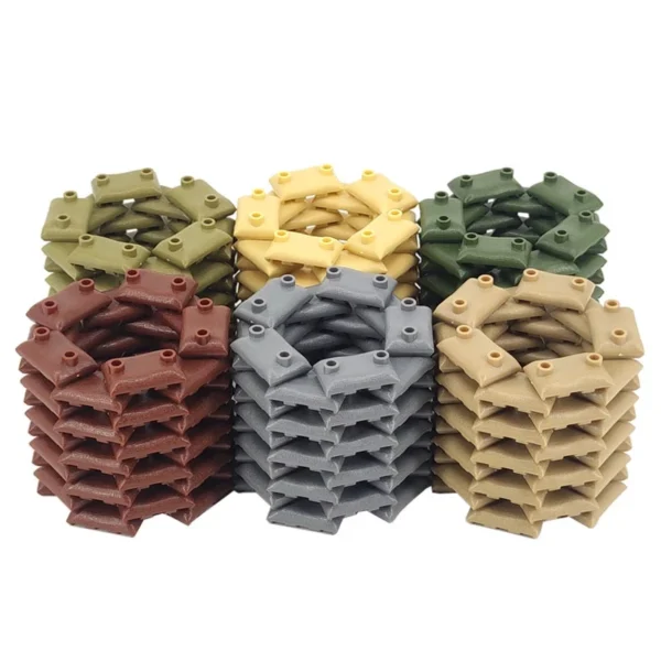 Sand bag  Classic Building Blocks Toys Kids Collection Souvenir Gift Pretend Play Decoration Boy Girl City MOC WW2 Soldier Military